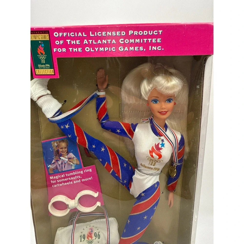 Mattel Olympic Gymnast Barbie Doll 1996 Atlanta Games 15123 NIB Tumbling Ring
